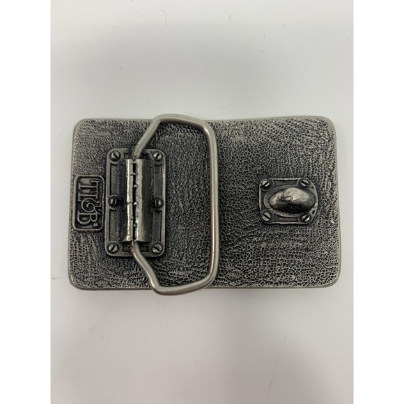 Vintage TL&B ICI Explosives Belt Buckle Metal Blue Logo Collectible Industrial - Picture 2 of 10